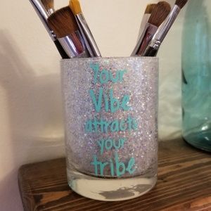 Your Vibe Attracts Your Tribe Makeup Brush Holder
